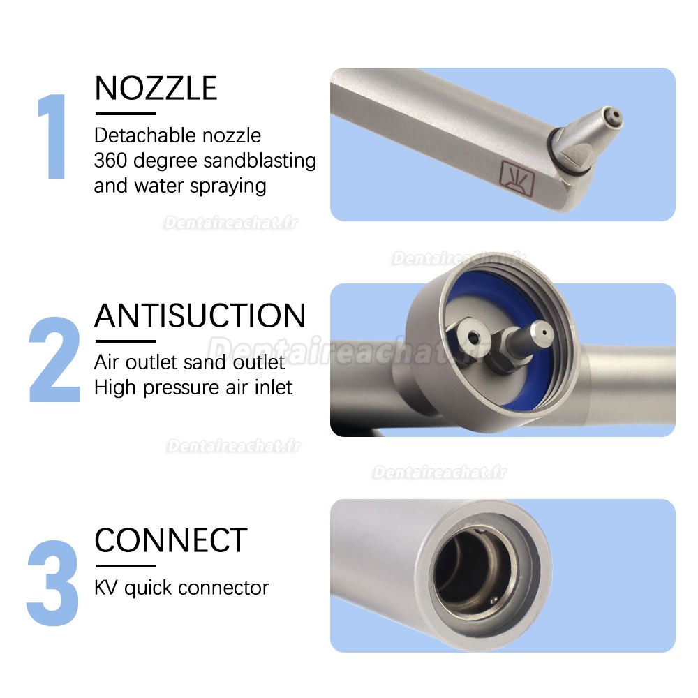 Micro sableuse dentaire dentaire à l'oxyde d'aluminium (compatible avec le raccord KAVO)